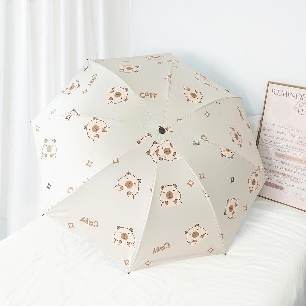 Custom Logo Sunshade Cartoon Folding Umbrella - Dual-Use, Anti-UV, Rain or Shine