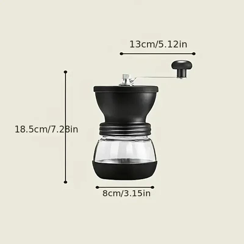 Camping Coffee Grinder Coffee Grinder Set Manual with Glass Jar Adjustable Ceramic Burr Large Capacity Hand for Home Travel