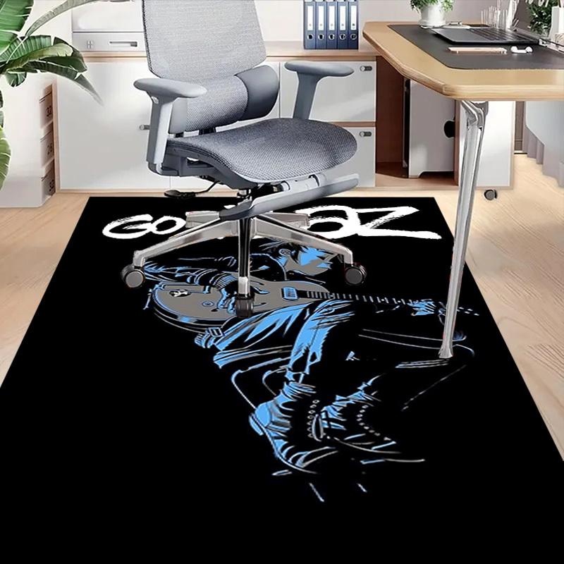 1pc Gorillaz Music Home Office, Durable Polyester Floor Mat with Easy, Office Decor, Urban Style, Nonslip Backing