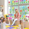 45 Pieces Tulips Shaped Paper Cutouts Spring Flower Designs for Wall Decoration and Kids Crafts