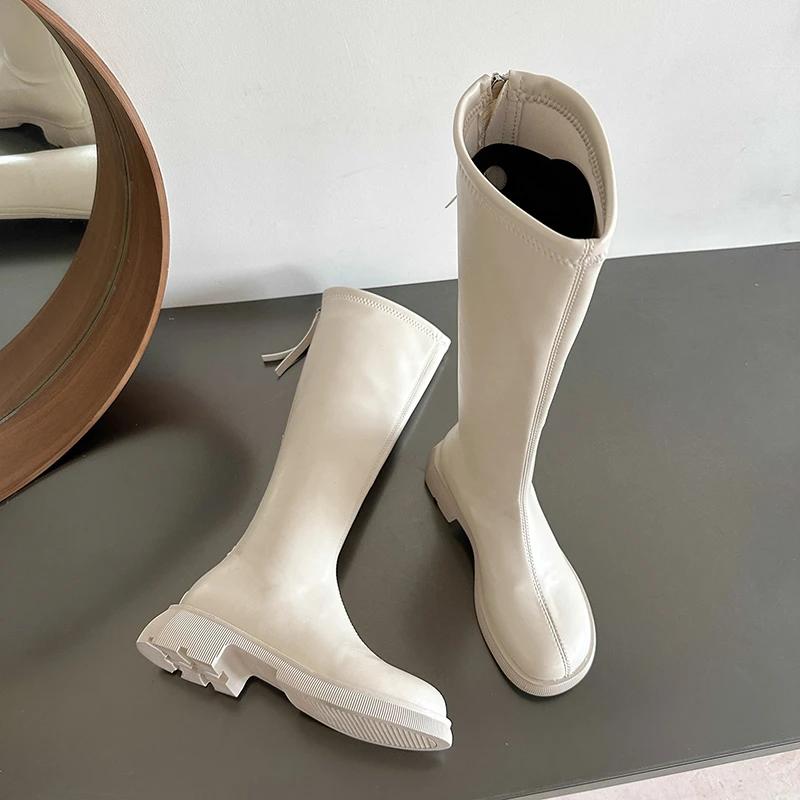 High Quality Women Long Boots Autumn Winter Women Shoes Woman Heel Soft Leather Ladies Knight Boots Casual Shoes Knee High Boots