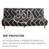 LANMOLIFE Foldable Sofa Bed Cover Stretch Futon Armless Sofa Bed Covers Removable And Washable Furniture Protective Covers