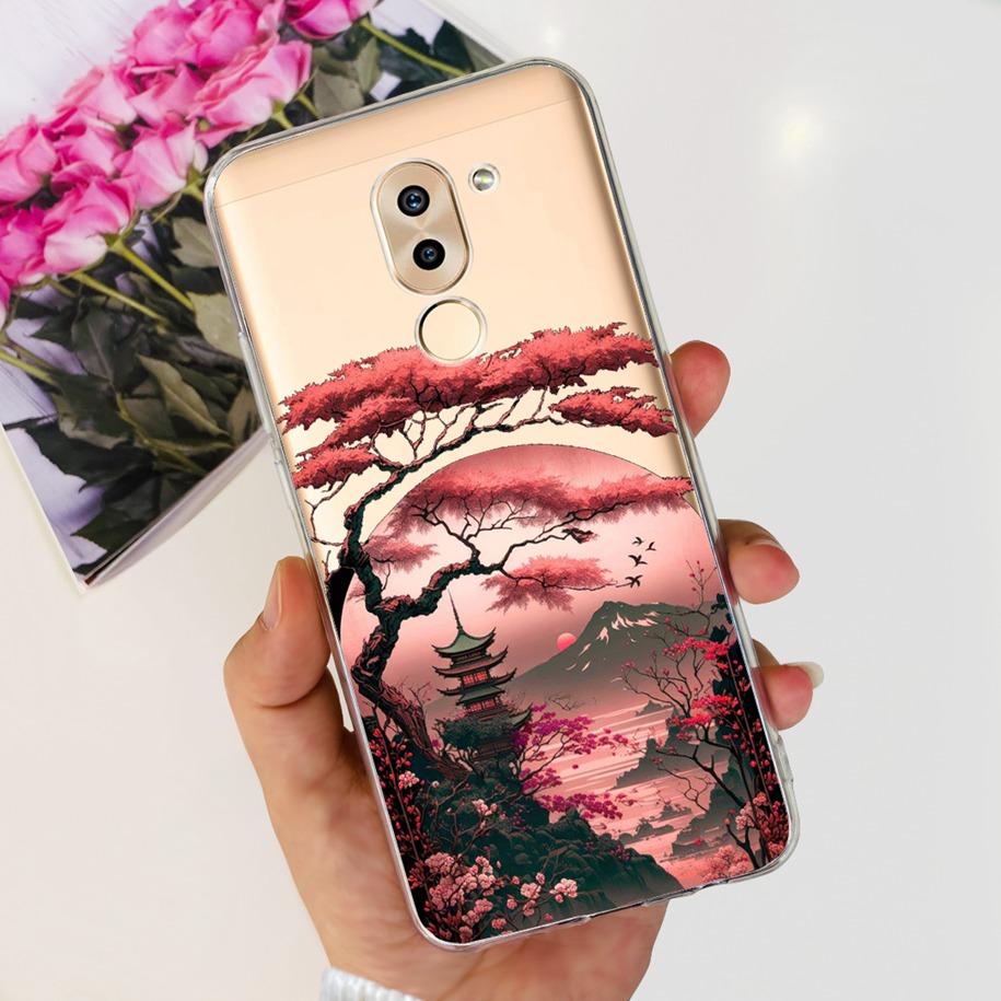 For Honor 6X Case BLN-AL10 BLL-L22 BLN-L21 Cover Fashion Flower Clear Silicone Soft Funda For Huawei Mate 9 Lite GR5 2017 Bumper