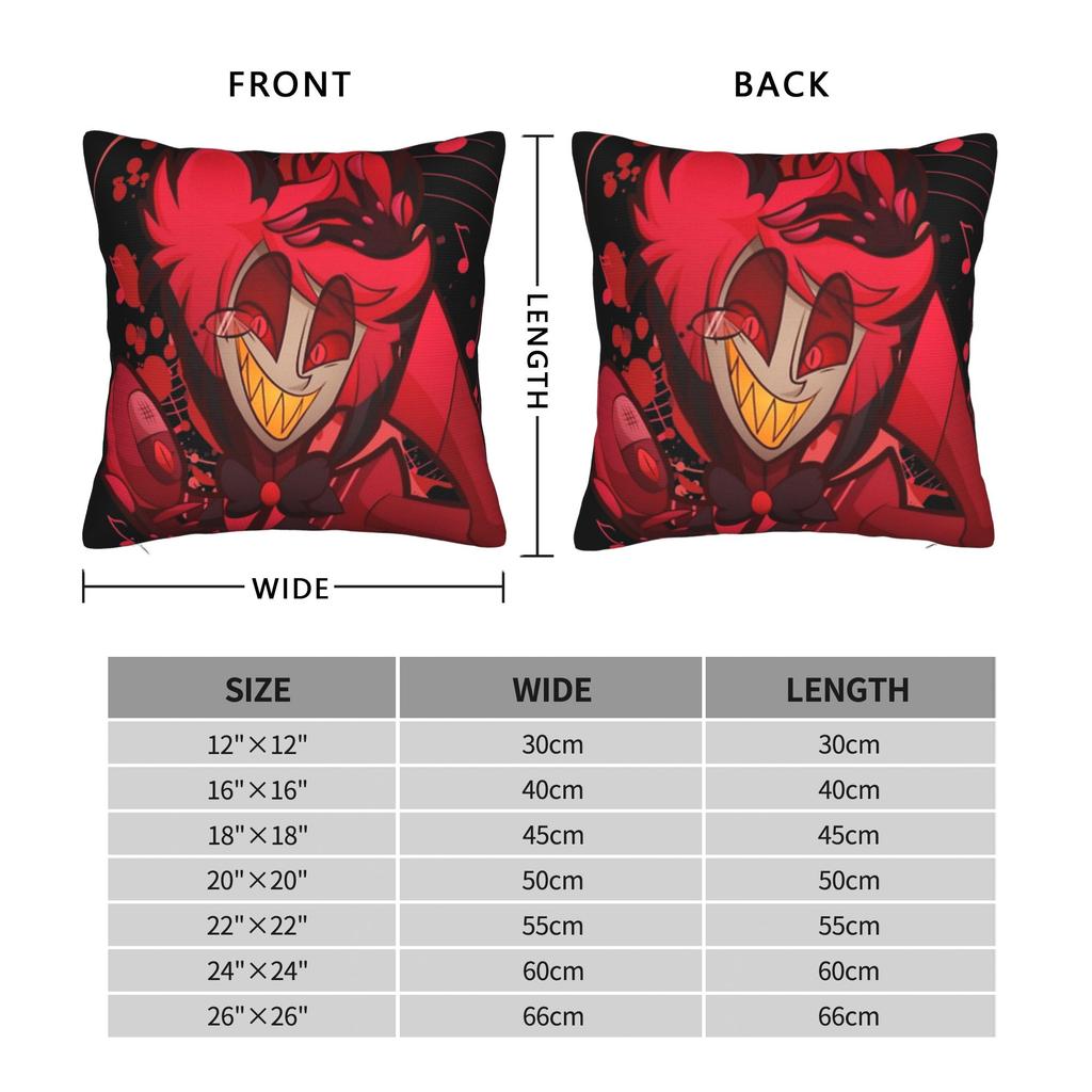 Pillow Case Hazbins Hotels Alastor The Radio Demon Soft Pillow Cover For Sofa Bedroom Home Decor Funny Pillowcases