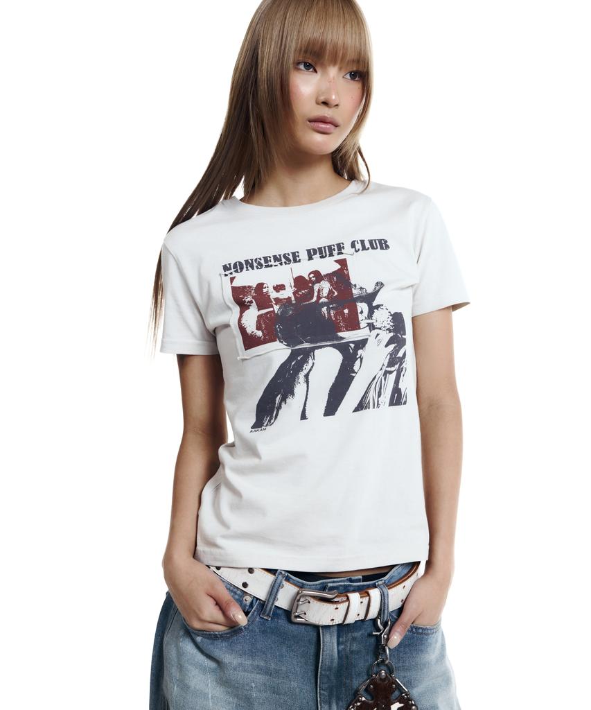 AAKAM Nonsense Puff Club Half Top (Beige)