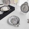 Shell Shape Embossed Food Tray Silver Color Shell Shaped Dish Jewelry Storage Tray  Home Decoration