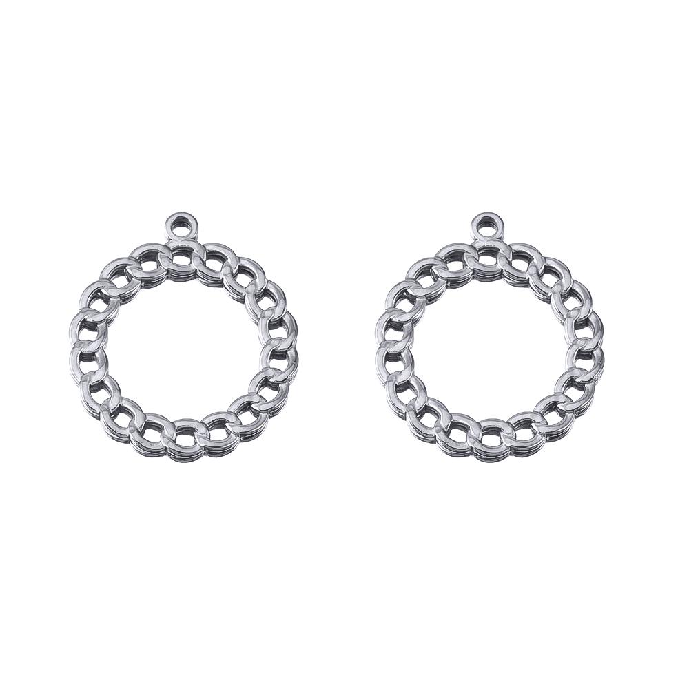 

2pcs Stainless Steel Rectangle Round Heart Charms for Necklace, Bracelet, Jewelry Making DIY Accessories Supplies 2pcs