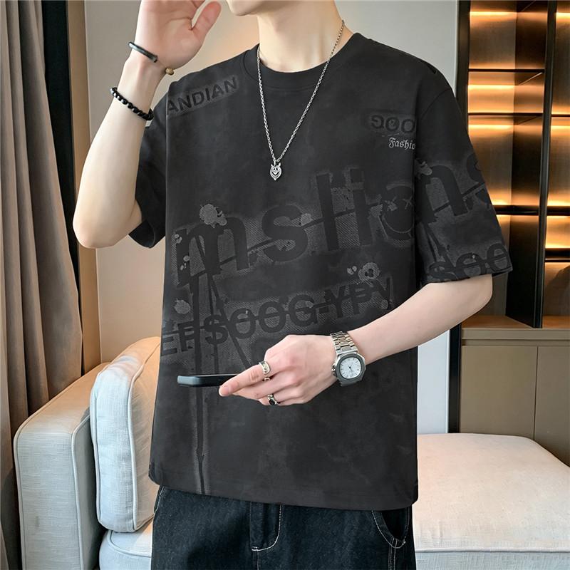 T-shirt a maniche corte, Girocollo, Maglia a maniche a metà, Top da uomo taglie forti