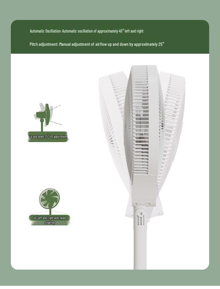 Low-Noise Floor Electric Fan with Adjustable Head and Timer for Bedroom & Dormitory