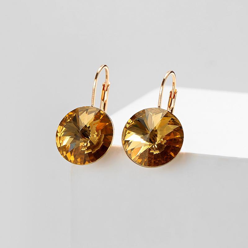 Fashion Classic Crystals Hoop Earring Leverback Dangle Earrings Party Jewelry for Women Gift