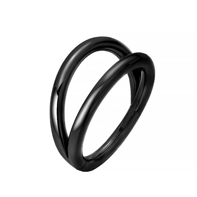 

Кольца в нос, кольца-хупы, двойные кольца для септума, серьги-хупы для хряща, пирсинг носа, открытые кольца для наслоения, кольца в нос для женщин и мужчин 1.2X8mm чёрный