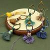 Handwoven Gradient Vajra Knot Tassel Cotton Keychain Pendant Accessory
