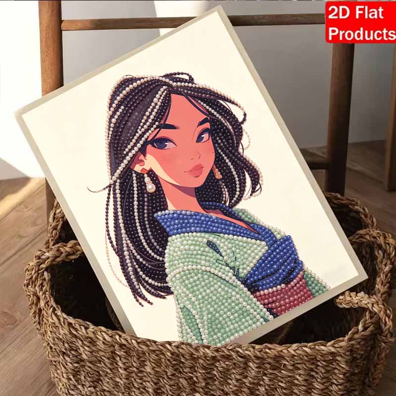 Disney Pearl Painting Mulan 5D DIY Pearl Picture Crafts for Adults/Beginners Gift Ideas Home Decor