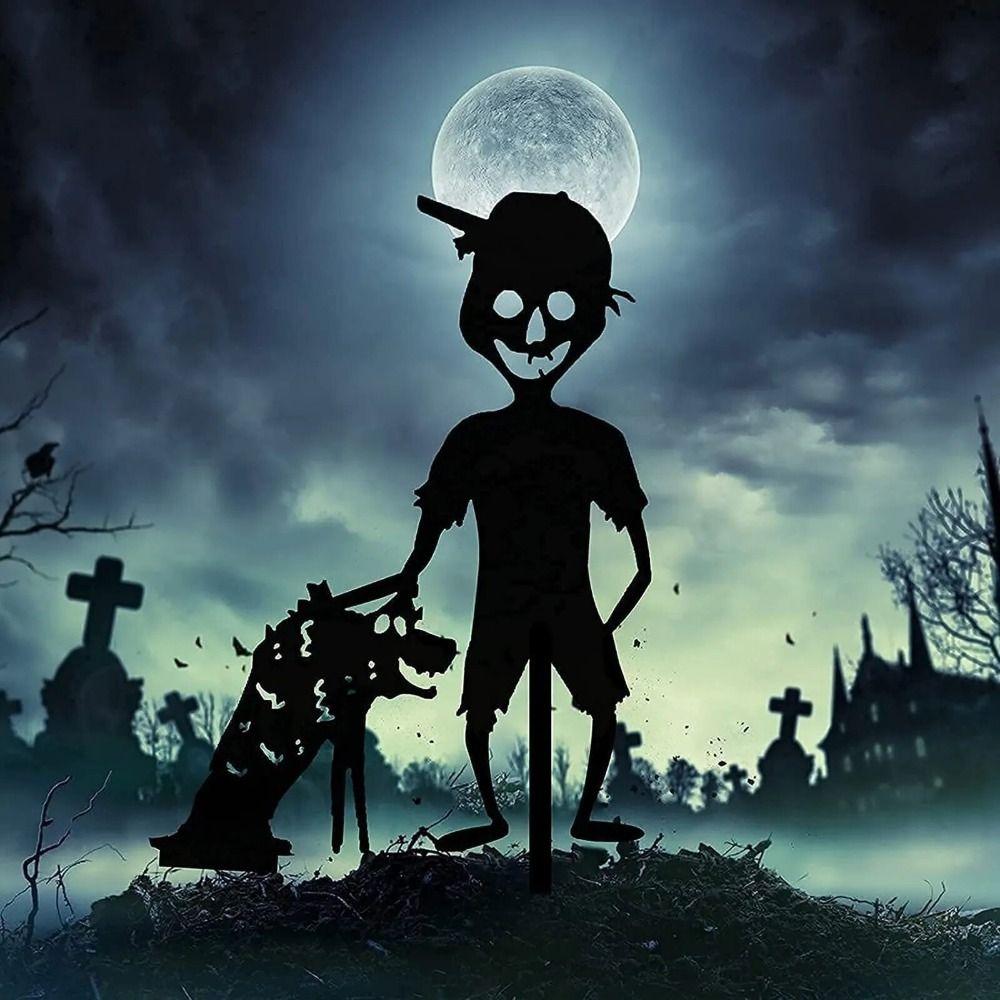 

Мальчик Открытый Двор Скульптуры Призрак Сад Силуэт Украшения Хэллоуин Двор Колья Знак Хэллоуин D