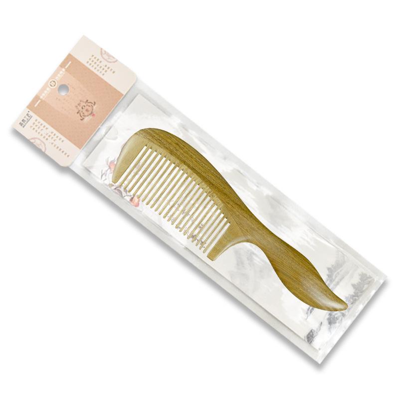 Large Jade Sandalwood Comb - Thick Wide Tooth Curling with Custom Engraving Option