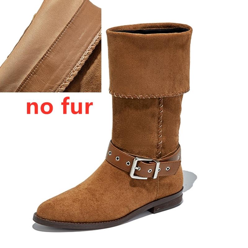 

Fashion AIYUQI2025 New Women s Western Cowboy Boots Pointed Toe, Pleated Block Heel Women Boots Large Size Vintage Mid-Calf Boots female 35