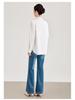 Simple Elegant Tencel Cotton Beaded Sequin Embroidered Loose Long Sleeve Women's Spring Shirt