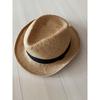 Used CA4LA Kashira Straw Hat Straw Hat Centerfold Hat Black Ribbon Used Unisex