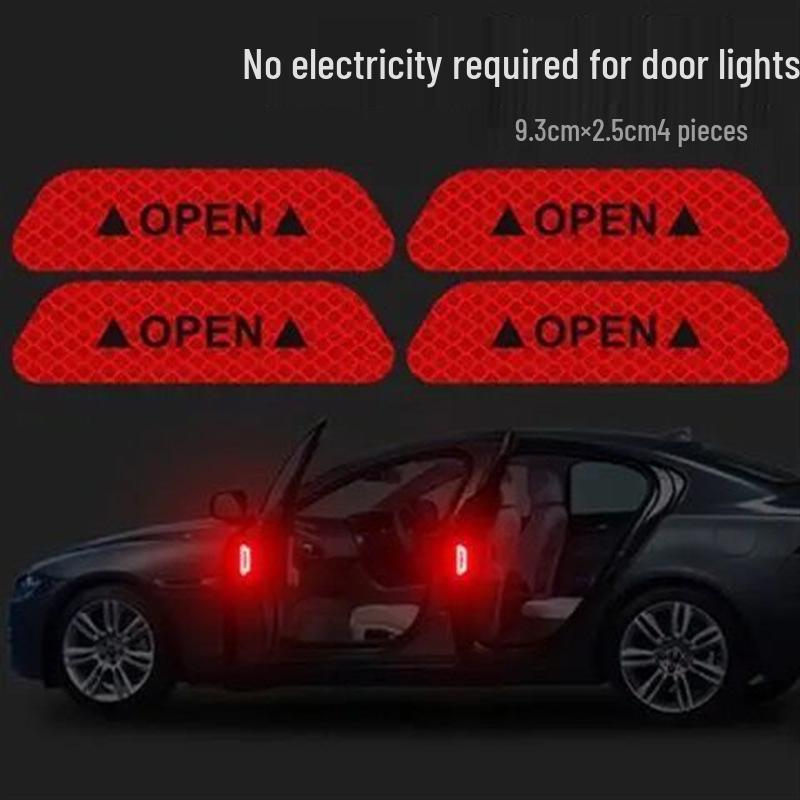 Reflective Car Door Warning & Anti-Collision Sticker Strip - Decorative & Creative