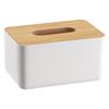 Round Desktop Tissue Box with Bamboo Lid