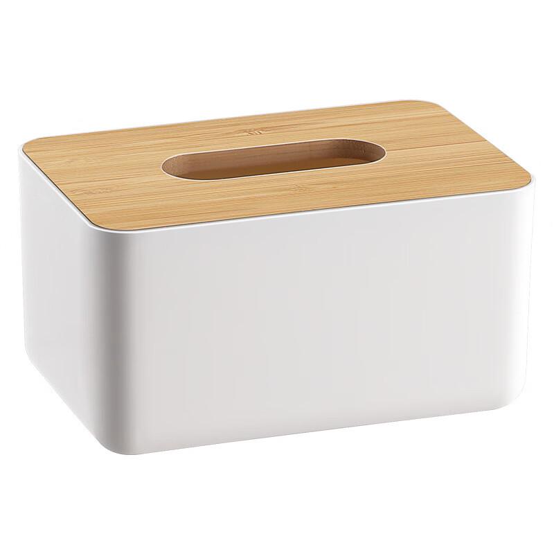 Round Desktop Tissue Box with Bamboo Lid