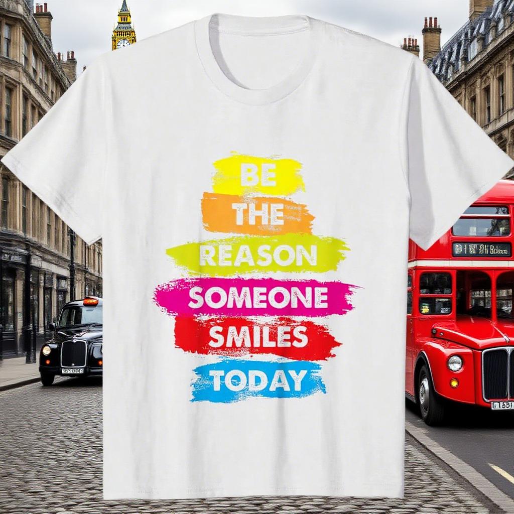 Be A Reason Someone Smiles Today Inspirational Clothes TShirt Cotton Short Sleeve Graphic T Shirts Ropa Hombre