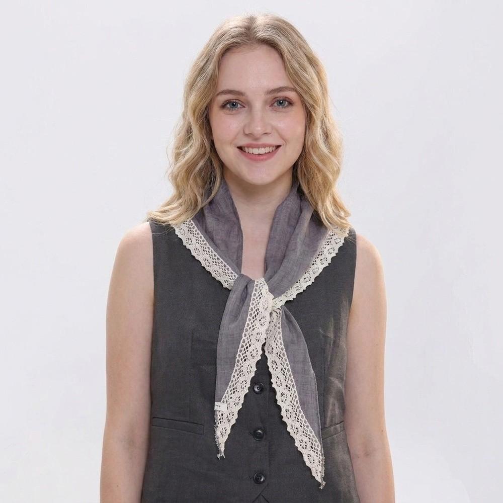 Solid Shawl Wrap Ramie Neckerchief New Headscarf Hair Accessories