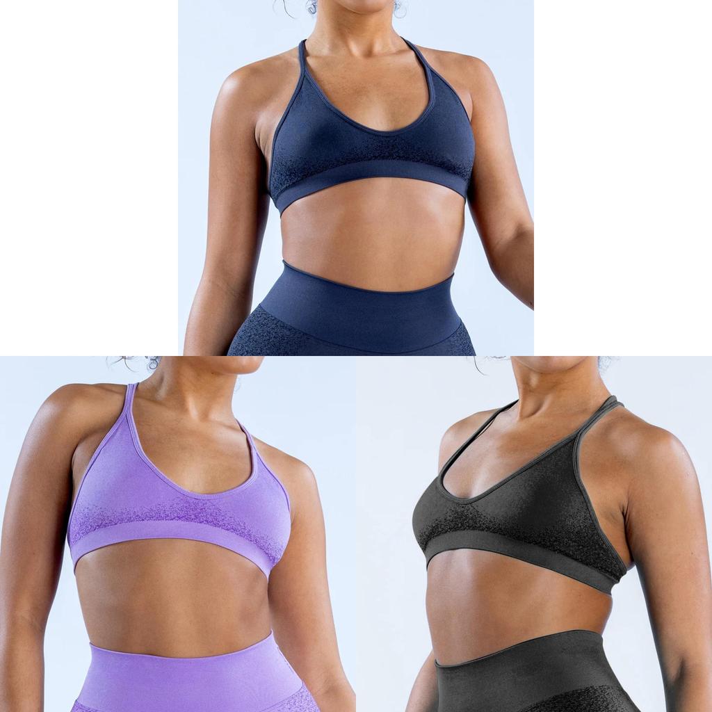 Seamless High Elastic Yoga Bra With Floral Jacquard For Fitness And Running