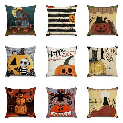 Kissenbezug mit Halloween-Horror-Kürbis-Druckmuster, für Zuhause, Wohnzimmer, Sofa, Dekoration, Dekokissenbezug, 45 x 45 cm