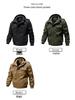 Men's Hooded Military-Style Washed Cotton Jacket with Velvet Lining