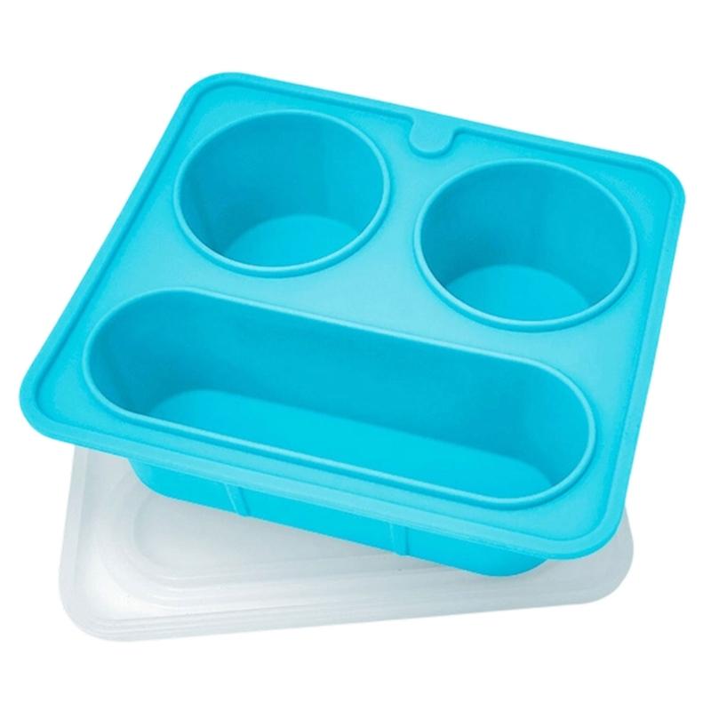 

Efficient Silicone Ice Molds With Snap On Cover To Prevent Spills Ideal For Making Juice Cubes And Coffee Ice At Homes небесно-голубой