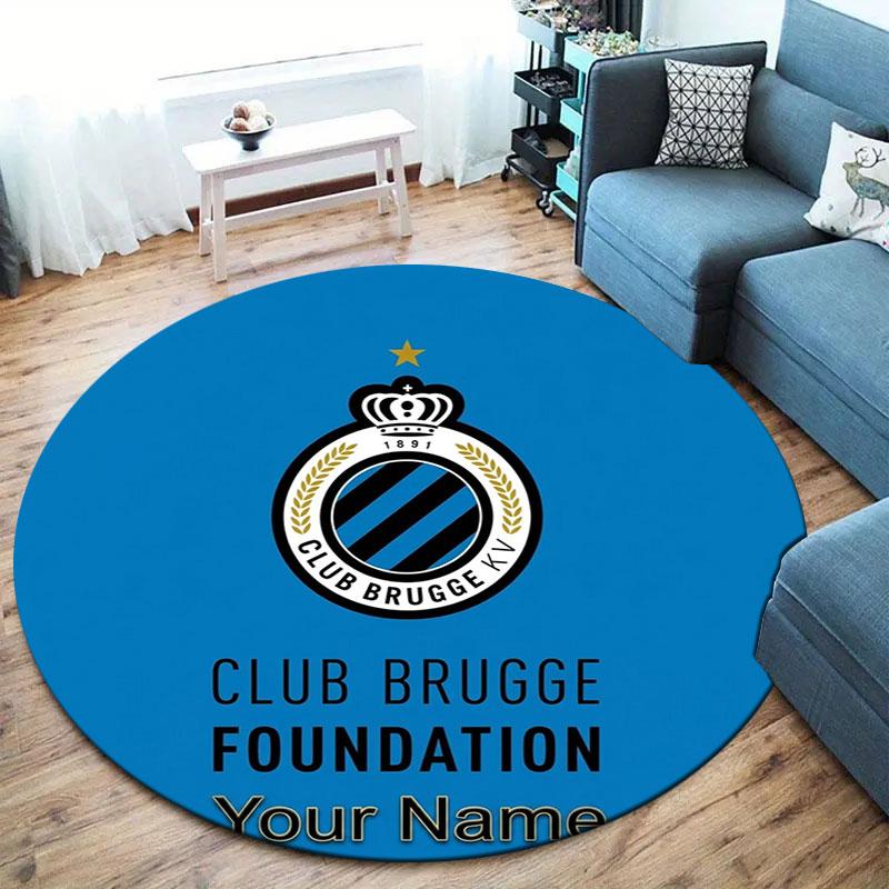 Club Brugge KV Custom Name Round Area Rug,Carpet Rug for Living Room Bedroom Sofa Playroom Decor,Non-slip Floor Mat
