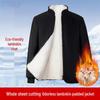 Warm Men's Winter Jacket: Thick Sheepskin, Fur-Lined, Stand Collar for Elderly, Exceptional Cold Protection.