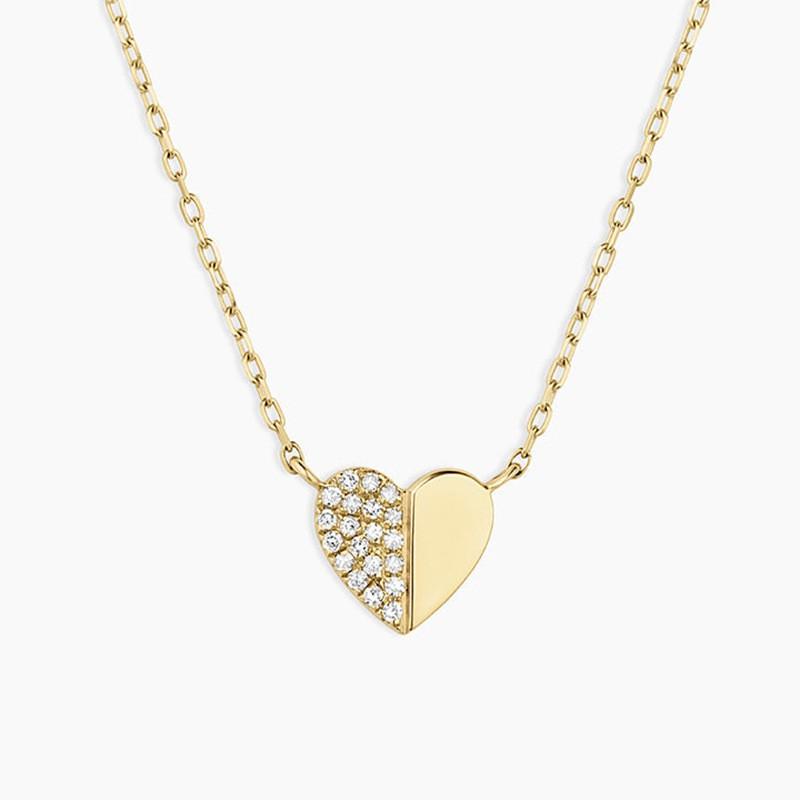 Zircon Heart Clavicle Necklace Vintage Versatile Jewelry Women