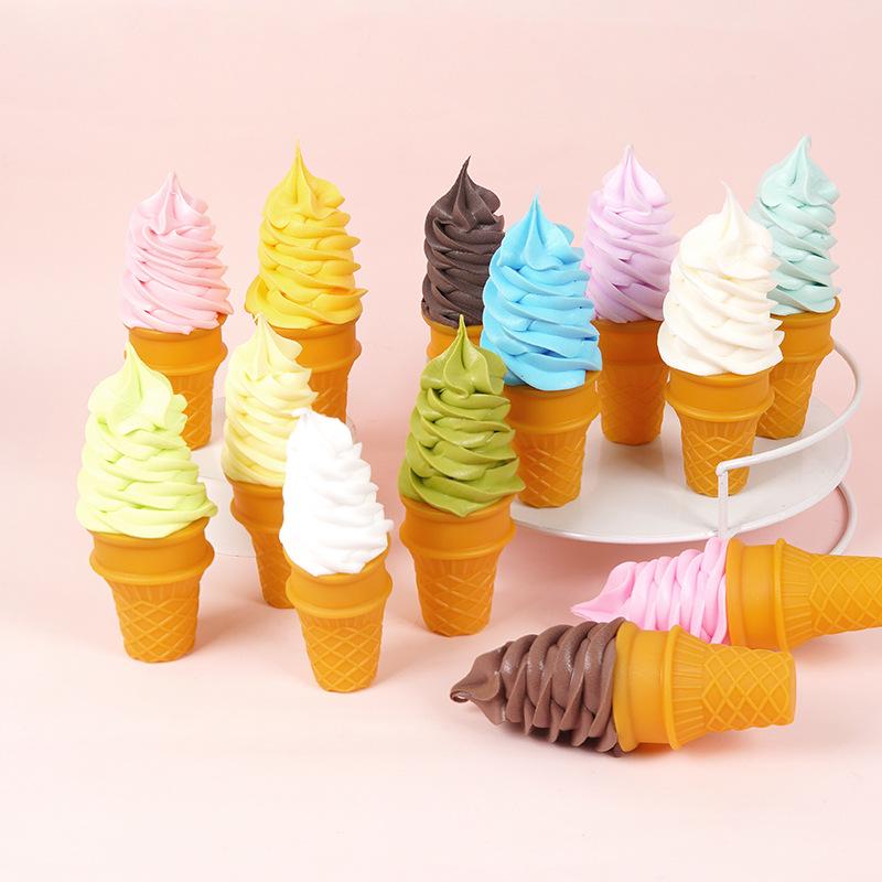 Simulated Crispy Cone Ice Cream Display Model for Shop Decorations
