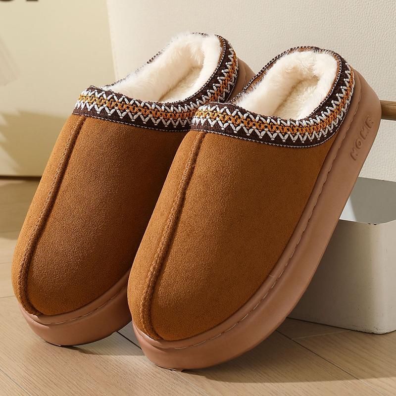 Fashion winter 2024 warm fluffy Woman slippers soft bottom non slip thick plush clogs women Casual Platform House inddor Shoes slides 45