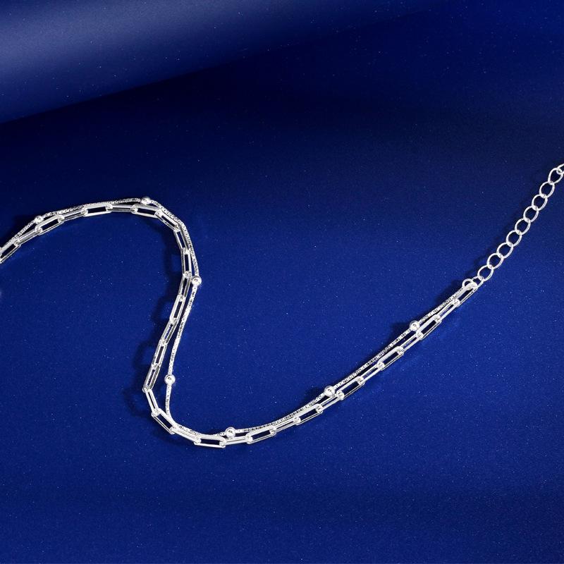 Double-layer Hollow Square Round Bead Bracelet Women's Niche Simple Temperament Versatile Hand Jewelry