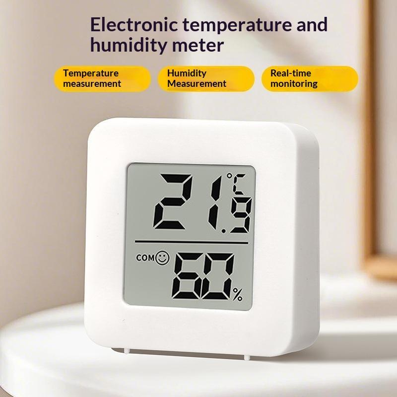 Mini LCD Digital Thermometer Hygrometer Easy Read LCD Display Indoor Humidity Temperature Monitor for Study Room Dorm