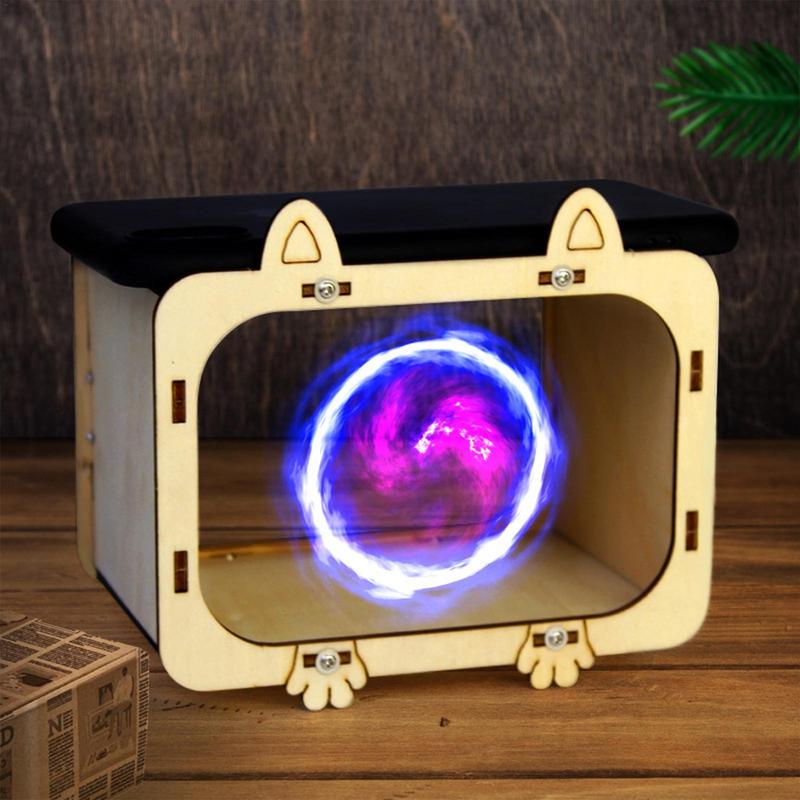 Phone Hologram Projector Wooden Mini DIY Cardboard Home Cinema Theater Mobile Smartphone Hologram Display Stands Projector Multi