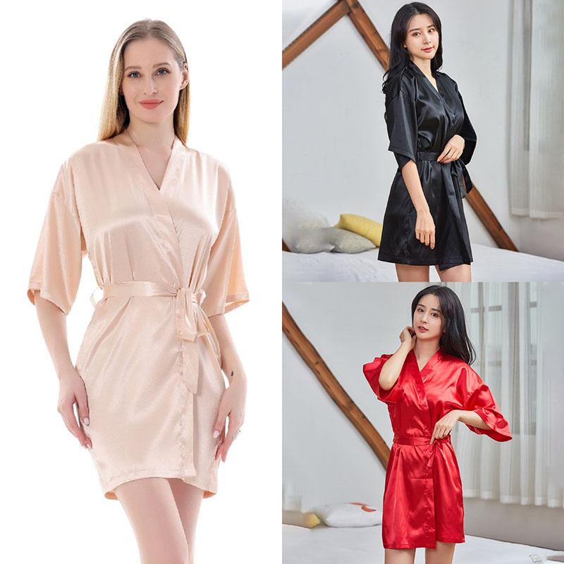 Bademantel Frau Dusche Frauen Pyjama Herbst Winter Einfarbig Bademäntel Langarm Pyjama Langarm Loungewear Studentenmäntel