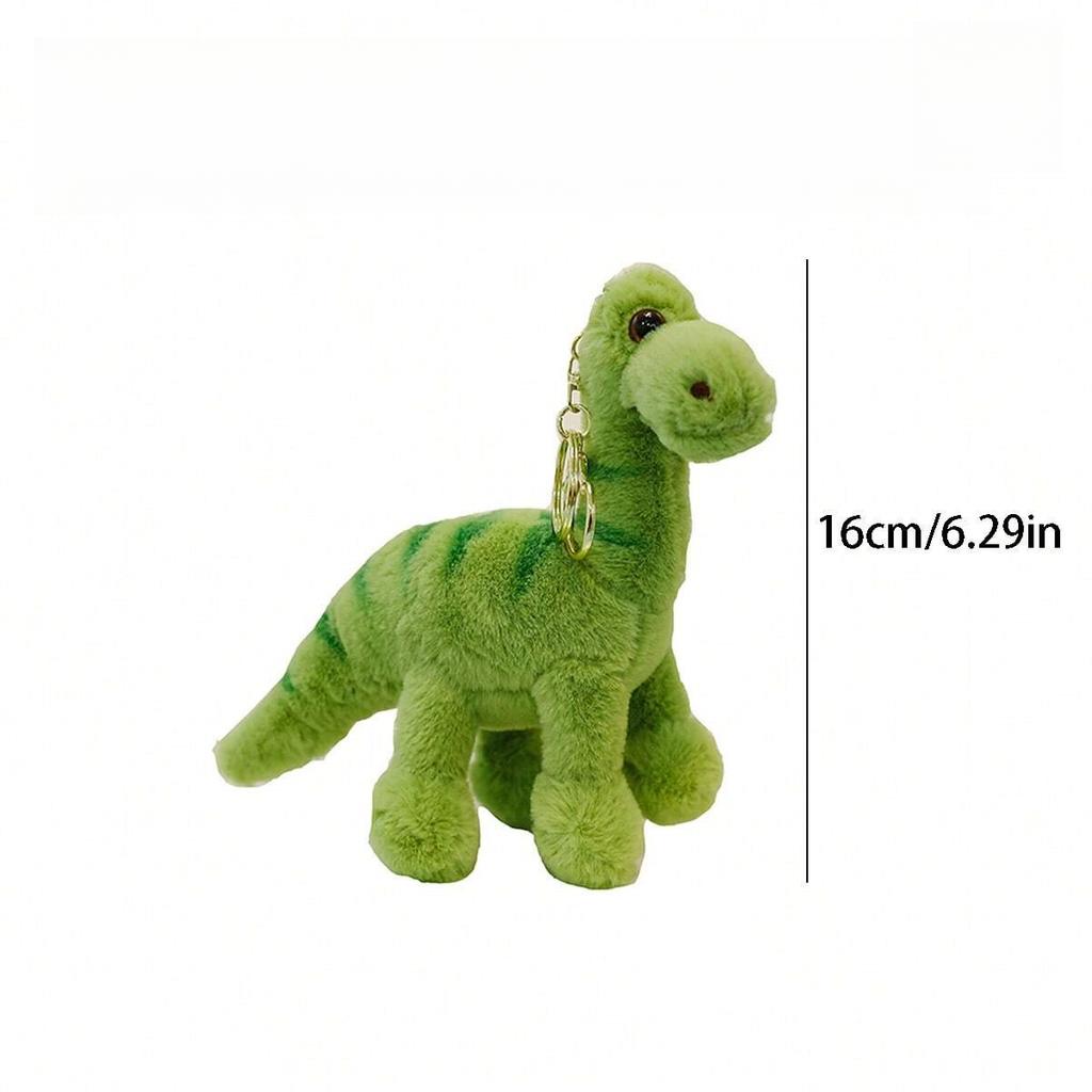 Non-Toxic Fluffy Dinosaur Keychain Long Plush Soft Key Ring For Backpacks Cute Bag Charm Accessory Stuffed Animal Plush Bag Pedant