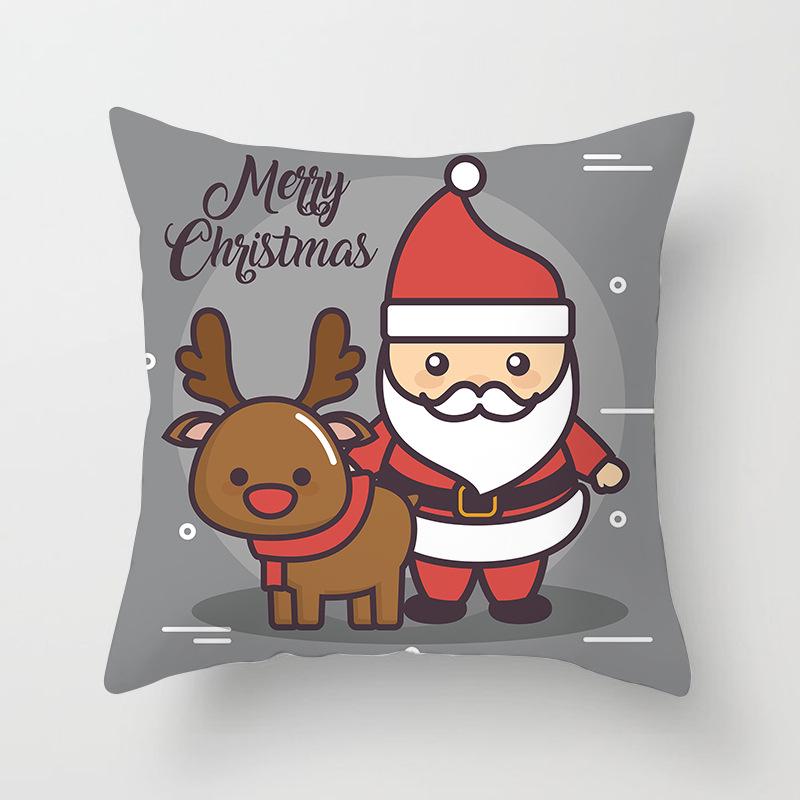 Christmas Cartoon Animal Car Sofa Pillow Cushion Cover Digital Printed Pillow Cover