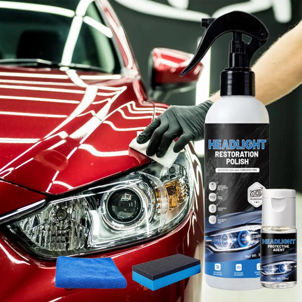 180ml Car Headlight Restoration Polishing Kits Front Headlight Refurbishment Fluid Deoxidize Brighten with Tools Auto Supplies
