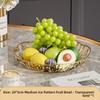 PET Snack Display Plate Gold-Trimmed Edge Fruit Storage Basket Heat Resistant Glacier Fruit Bowl