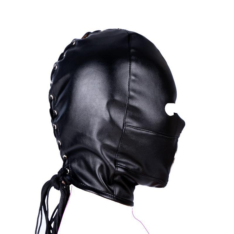 Sensory Deprivation Hood with Detachable Gag for BDSM Training