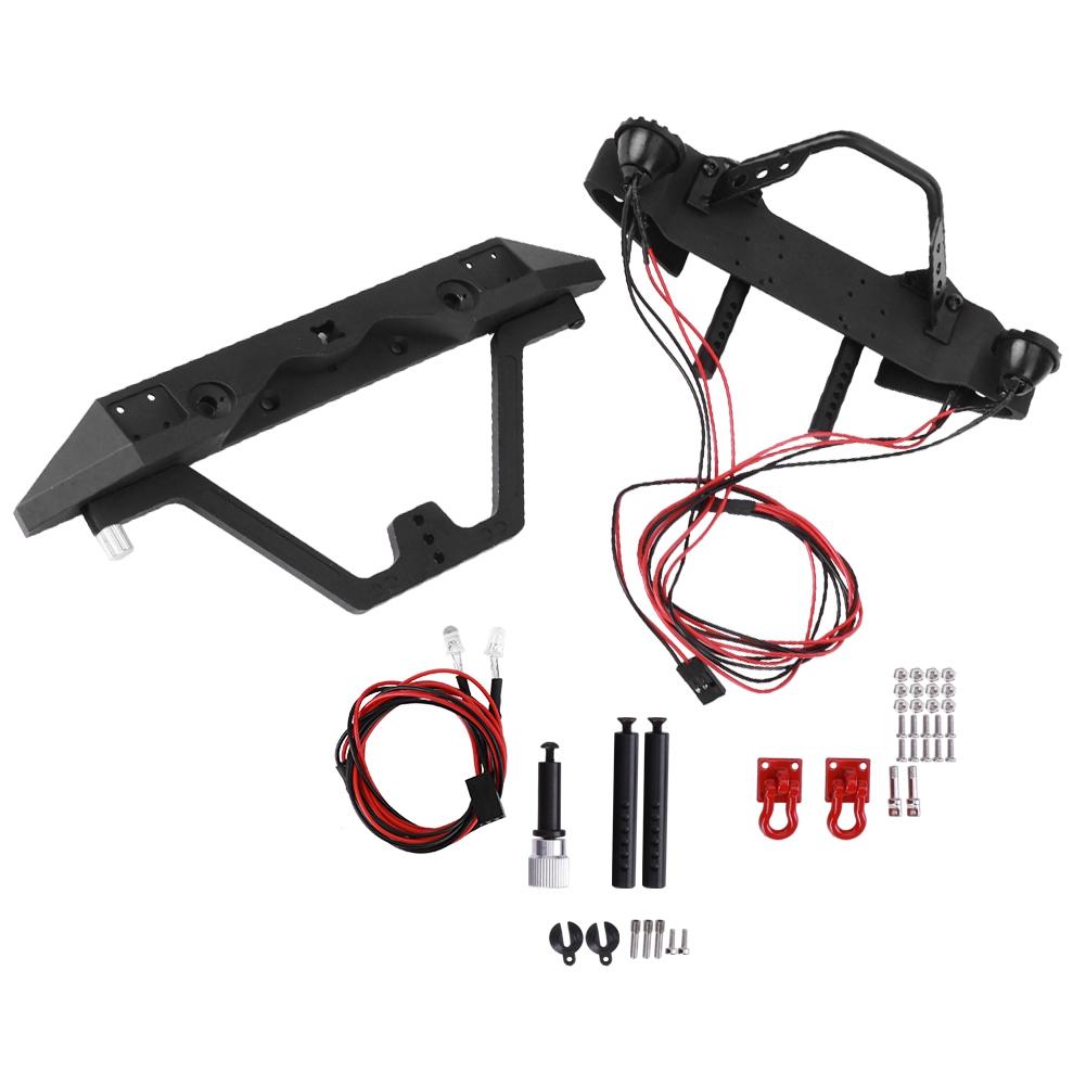 

Front Rear Bumper with LED Light Fit for TRX4 SCX10 90046 110 RC Car Model