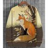 Autumn Ukiyo-E Animal Graphic 3D Printed Sweatshirts Fashionable Casual Sports Long Sleeved Men's Sweatshirts