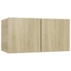 Vidaxl Szafki Wiszące Pod Tv 3 Szt., Dąb Sonoma, 60X30X30 Cm
