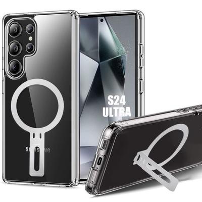 Protective Case - BOOLING - for Samsung Galaxy S24 Ultra - Shockproof Silicone - Transparent - Magnetic Support