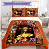 Naruto Pattern Printed 3PCS Bedding Set, Soft Skin-Friendly Washable Duvet Cover & Pillowcases Set